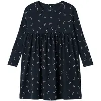 Name it Kjole - Rib - NmfDab - Dark Sapphire m. Julepinner - - 3 år (98) - Kjole