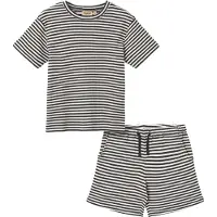Wheat Shorts Sett - Rib - Fabian - Navy Rib Stripe - - 8 år (128) - Shorts