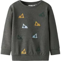 Name it Collegegenser - NmmSandro - Dark Grey Melange - - 6 år (116) - Collegegenser