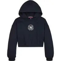 Tommy Hilfiger Hettegenser - Viskose - Crest Logo - Desert Sky - - 7 år (122) - Hettegenser