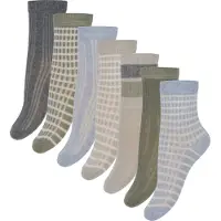 Minymo Sokker - 7-pack - Vinter Sky m. Mønster - - 31/34 - Sokker