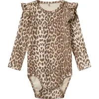 Sofie Schnoor Body I/e - Bomull/Viskose - DicteKB - AOP Beige La - - 2 år (92) - Langermet Body