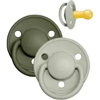 BIBS De Lux Smokker - Str. 2 - 2-pack - Rund- Sage/Hunter Green - - 6-18 md - Smokk