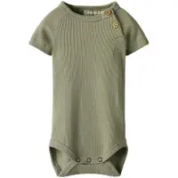 Lil´ Atelier Lil' Atelier Body k/e - Rib - NbmGago - Sjøgress - - 62 - Kortermet body