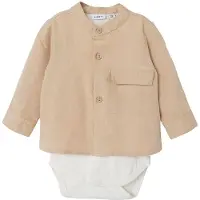 Name it Skjorte I/e - NbmFaher - Hummus - - 50 - Langermet Body
