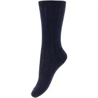 Condor Knestrømper - Rib - Ull - Dark Blue - - 12-24 md - Sokker