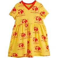 Mini Rodini Kjole - Samfunnets Aop - Gul - - 2-3 år (92-98) - Kjole