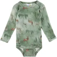 Joha Body I/e - Ull - Grønn m. Skog - - 80 - Langermet Body