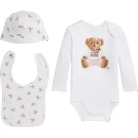 Ralph Lauren Gaveeske - Siklesmekke/Lue/Body I/e - Hvit/Ros - - 74 - Langermet Body