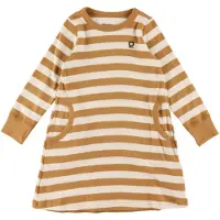 Katvig Kjole - Karamell/Hvit Stripete - - 5 år (110) - Kjole