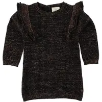 En fant Kjole - Strikk - Svart m. Glitter - - 68 - Kjole
