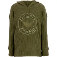 Emporio Armani Hettegenser - Rib - Bille m. Logo - - 12 år (152) - Hettegenser