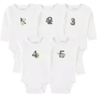 Fixoni Bodyer I/e - 5-pack - Hvit - - 1 år (80) - Langermet Body