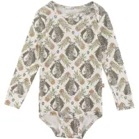 Katvig Body I/e - Hvit m. Tropisk Trykk - - 68 - Langermet Body
