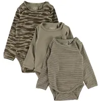 Sofie Schnoor Body I/e - 3-pack - Dusty Green - - 74 - Langermet Body