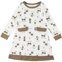 Katvig Kjole - Off White m. Kastanjefigurer - - 1½ år (86) - Kjole