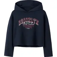 Name it Hettegenser - NkfViala - Navy Blazer/Brooklyn gate - - 7-8 år (122-128) - Hettegenser