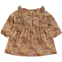Mini A Ture Kjole - Fløyel - Ama - Sweet Curry m. Blomster - - 1½ år (86) - Kjole