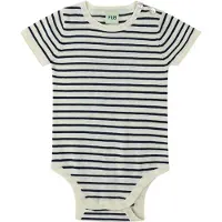 FUB Body k/e - Strikk - Ecru/Dark Navy - - 2 år (92) - Kortermet body