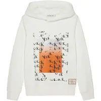 Calvin Klein Hettegenser - Grafikk Ny Placement - Bright White - - 8 år (128) - Hettegenser