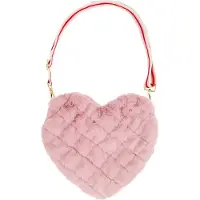 Meri Meri Veske - Plysj - Hjerte - Rosa - - OneSize - Veske