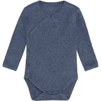 Fixoni Omslagsbody I/e - Rib - Vintage Indigo Melert - - 62 - Langermet Body