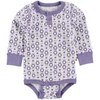 Katvig Classics Body - I/e - Hvit m. Lilla Epler - - 56 - Langermet Body