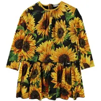 Dolce&Gabbana Kjole - Solsikke - Svart/Gul - - 5 år (110) - Kjole