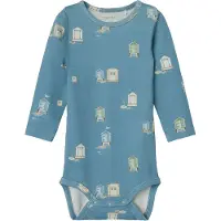 Name it Body I/e - NbmHing - Provinsiell Blue m. Trykk - - 50 - Langermet Body