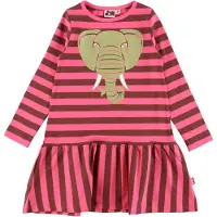 DYR -Cph Kjole - Dyrzanzi - Dk Brick/Spicy Pink Elefant - - 3 år (98) - Kjole