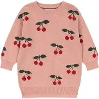 Konges Sløjd Kjole - Strikk - Lapis - Cherry - - 4 år (104) - Kjole