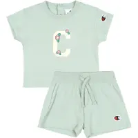 Champion Shorts Sett - T-skjorte/Shorts - Dusty Green m. Logo - - 68 - Shorts