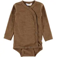 Joha Omslagsbody I/e - Ull - Varm Brun - - 80 - Langermet Body
