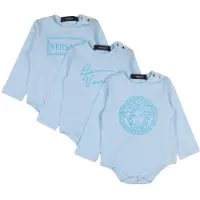 Versace Gaveeske - Bodyer I/e - 3-pack - Lyseblå - - 9-12 md - Langermet Body