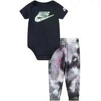 Nike Bukser/Body k/e - Batikfarget - 3-pack - Svart - - 3 md - Kortermet body