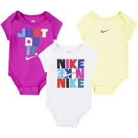 Nike Bodyer k/e - 3-pack - Hvit/Lilla/Gul - - 3 md - Kortermet body