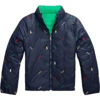 Ralph Lauren Polstret Jakke - Vendbar - Grønn/Navy m. Logoe - - 14-16 år (164-176) - Dunjakke