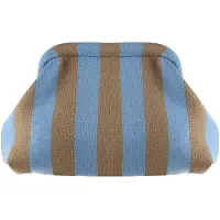 By Stær Veske - Alba Clutch - Lyseblå/Beige Stripete - - OneSize - Veske