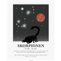 Kids by Friis Plakat - Stjernetegn - Skorpionen - - OneSize - Plakat