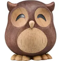 FableWood Stor Ugle - Villum - 8 cm - Naturlig - - OneSize - Dekorasjon