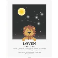 Kids by Friis Plakat - Stjernetegn - Løven - - OneSize - Plakat