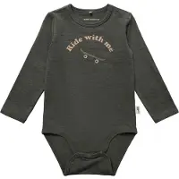 Sofie Schnoor Body I/e - Forest Green m. Trykk - - 68 - Langermet Body