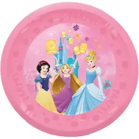 Decorata Party Plastplater - 4-pack - 21 cm - Princess Lev - - OneSize - Tallerken
