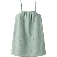 Name it Kjole - NmfVioleta - Aqua Grå m. Broderi Anglaise - - 3 år (98) - Kjole