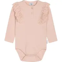 Hust and Claire Body I/e - Rib - Belize - Peach Dust m. Volanger - - 1 år (80) - Langermet Body