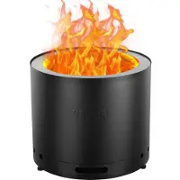 Vevor Smokeless Fire Pit Stove Bonfire 19,3 i Dia Trebrennende rustfritt stål