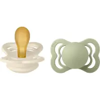 BIBS Supreme+ Smokker - Str. 1 - 2-pack - Symmetrisk - Ivory/Sag - - OneSize - Smokk
