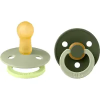 BIBS Colour Smokker - Str. 2 - 2-pack - Rund - Sage Hunter Green - - 6-18 md - Smokk