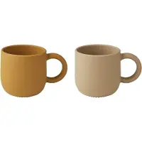 Liewood Kopper - 2-pack - Silikon - Merce - Golden Caramel Havre - - OneSize - Kopp