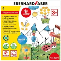 Eberhard Faber Fingermaling- Metallic - 4 stk. - 100 ml. - - OneSize - Maling